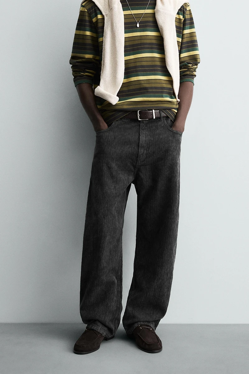 PANTALON COUPE BAGGY IMPRIMÉ DÉLAVÉ