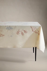 FISH PRINT COTTON TABLECLOTH