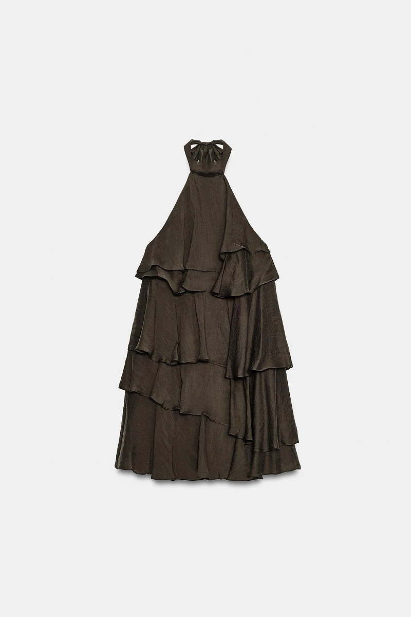 ROBE COURTE À VOLANTS