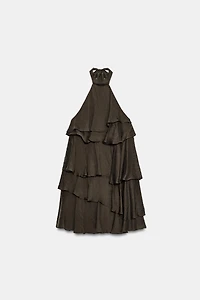 ROBE COURTE À VOLANTS