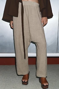 LIMITED EDITION 100% LINEN LOW-RISE PANTS