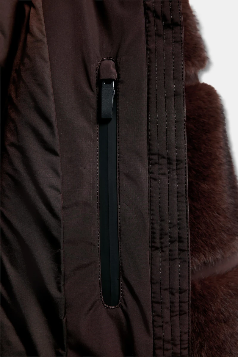 MANTEAU COURT EFFET FOURRURE HEIQ XREFLEX™ COLLECTION SKI