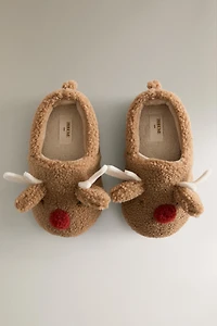 CHILDREN'S REINDEER SLIPPERS
