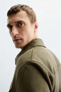 FAUX SUEDE OVERSHIRT