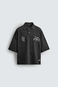 EMBROIDERED BOXY FIT POLO