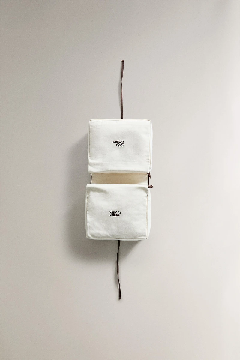 COTTON TOILETRY BAG WASH AND CLEAN
