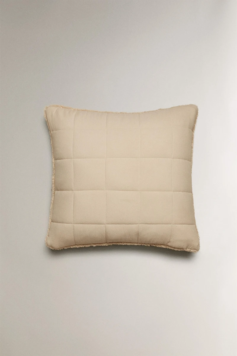 REVERSIBLE FAUX SHEARLING PILLOW SHAM FOR QUILT