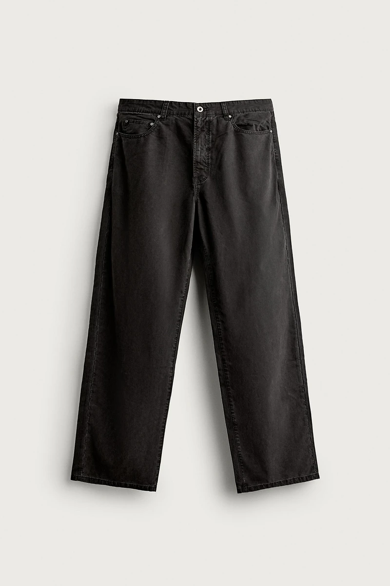 LYOCELL-COTTON STRAIGHT-FIT PANTS