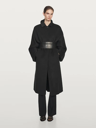 Long batwing sleeve coat