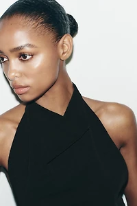 OPEN BACK HALTER BODYSUIT