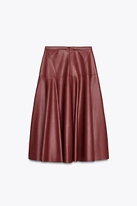 FAUX LEATHER MIDI SKIRT ZW COLLECTION