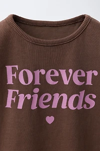 WASHED EFFECT TEXT T-SHIRT