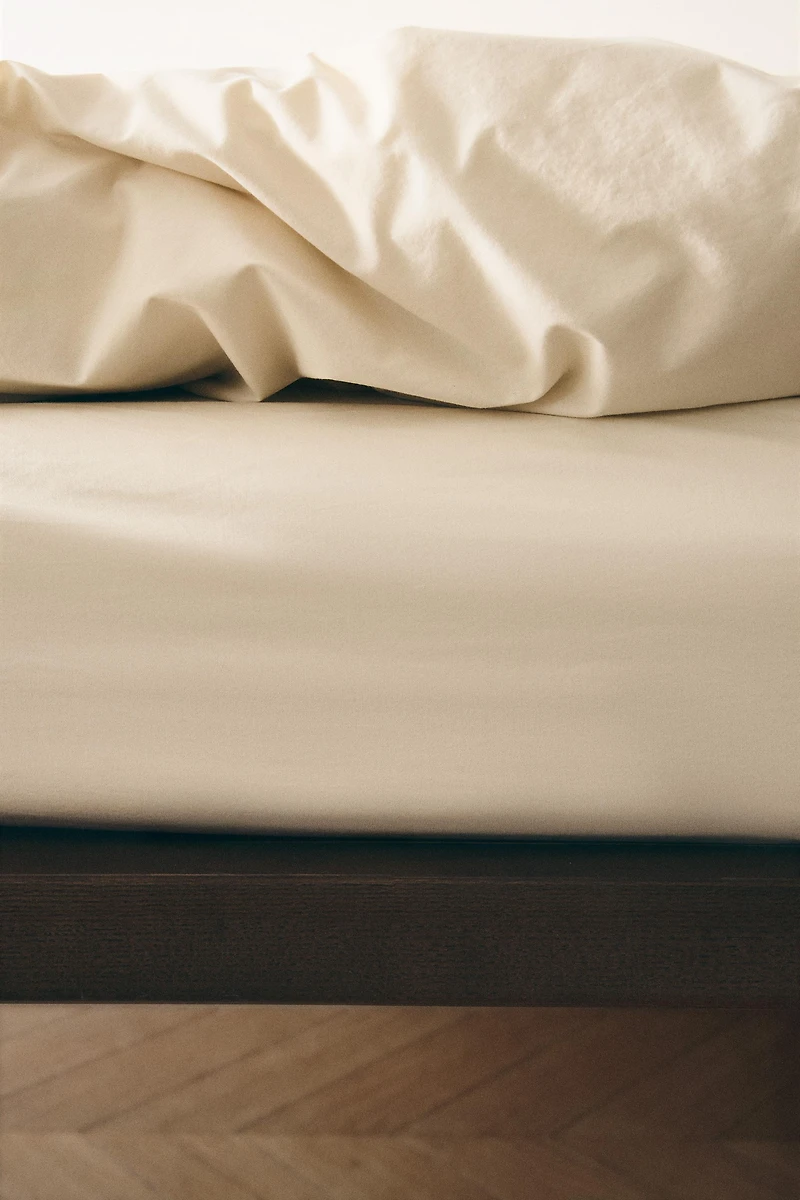 FADED PERCALE COTTON FITTED SHEET