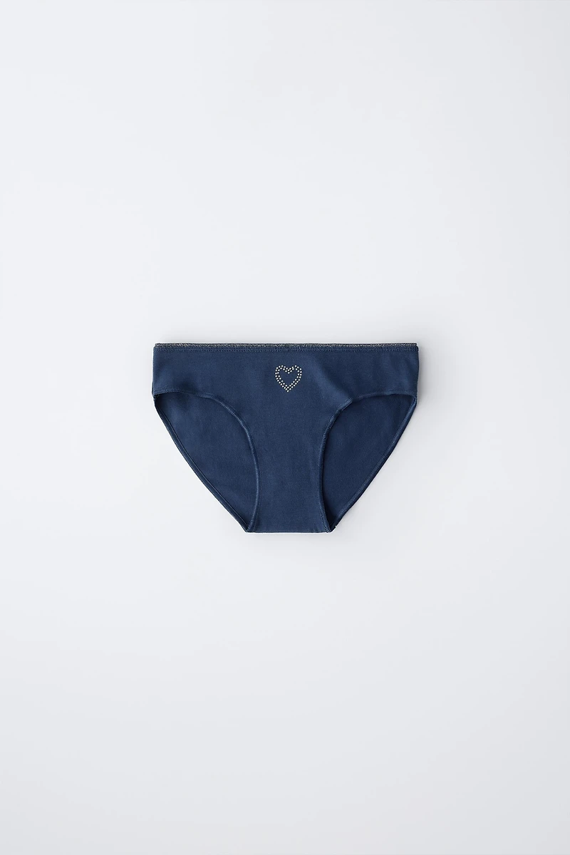 6-14 ANS/ LOT DE SIX CULOTTES À STRASS ET FORMES