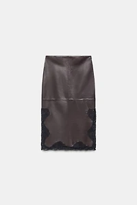 JUPE EN DENTELLE CUIR 100% ZW COLLECTION LIMITED EDITION