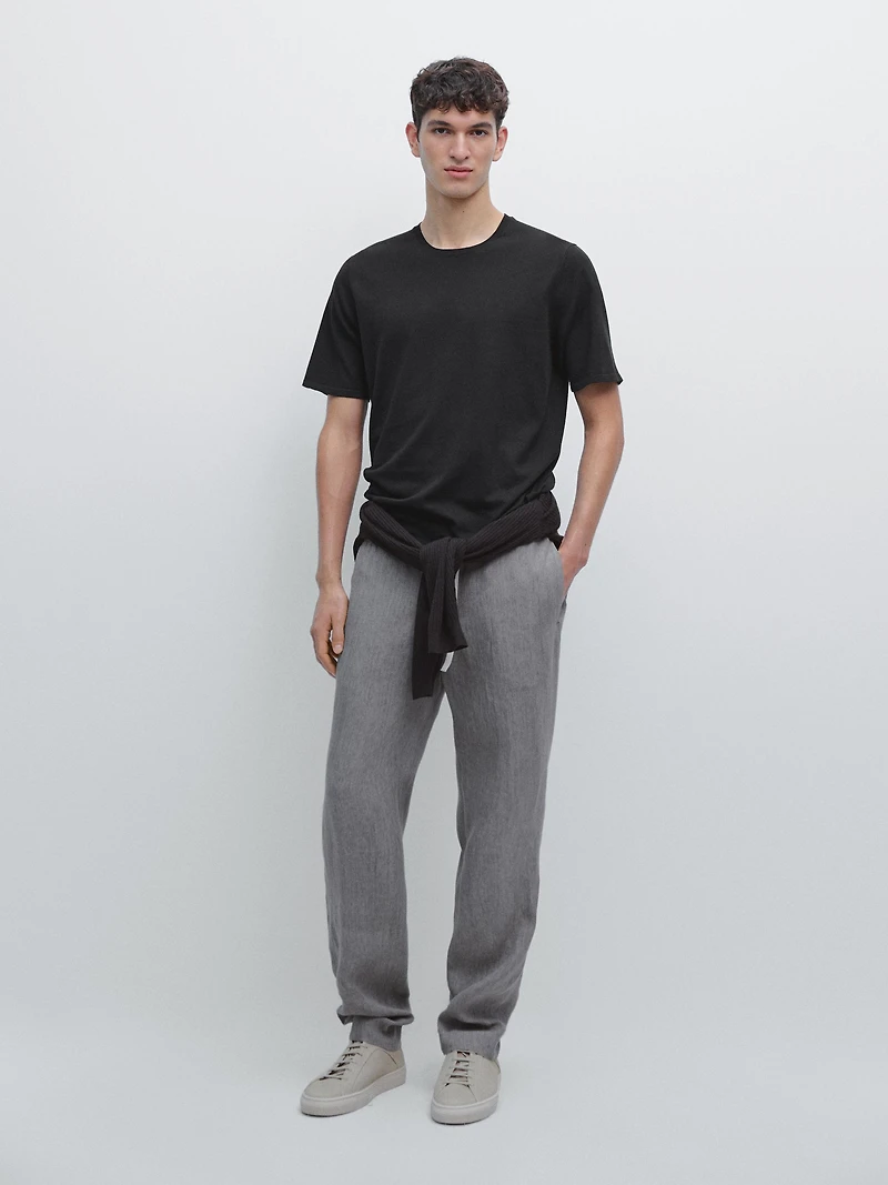 Cotton blend knit T-shirt