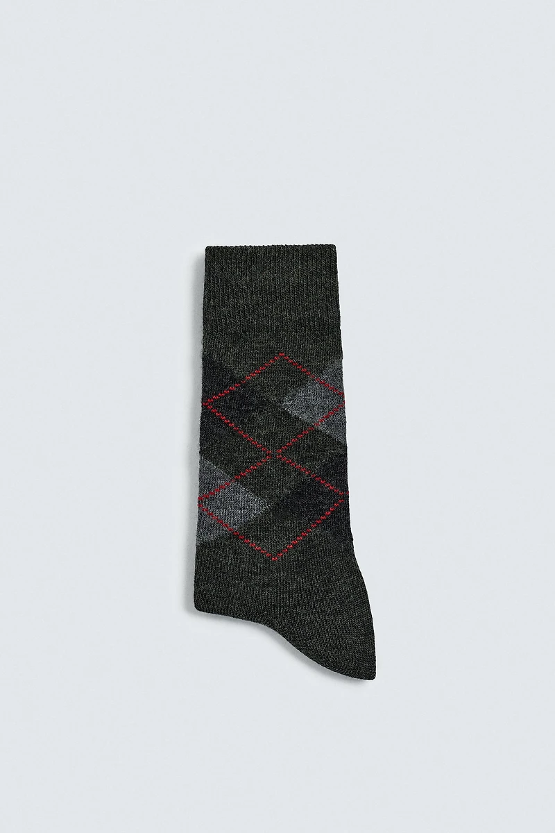 ARGYLE SOCKS WITH WOOL