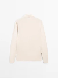 Long sleeve mercerised cotton piqué polo shirt