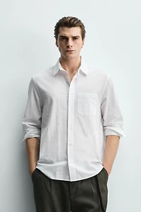REGULAR FIT WRINKLE EFFECT SHIRT