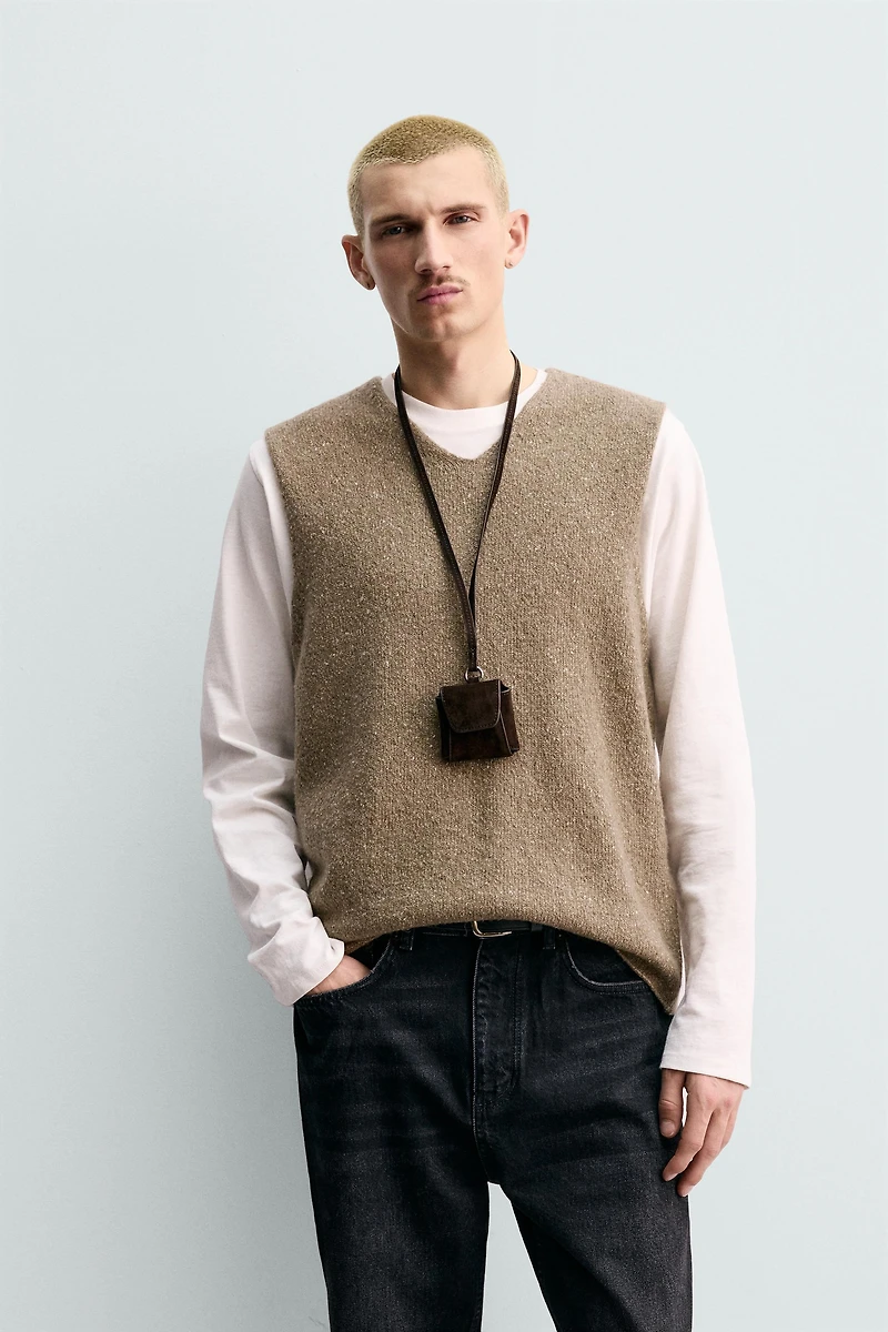 ORIGINS FLECKED KNIT VEST