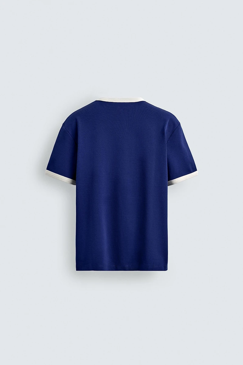 BASIC CONTRAST RIB T-SHIRT