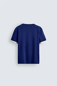 BASIC CONTRAST RIB T-SHIRT