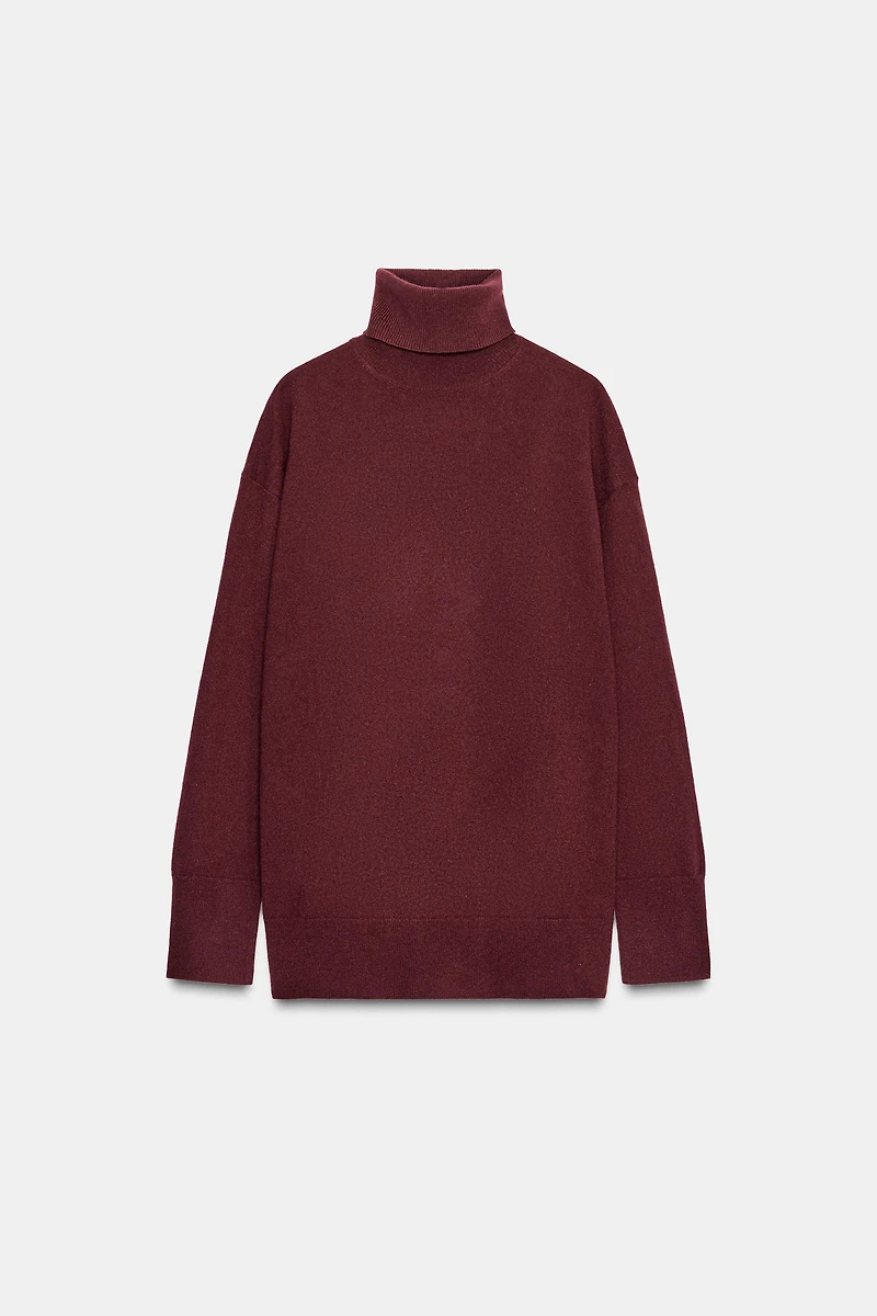 100% WOOL OVERSIZED HIGH COLLAR JUMPER