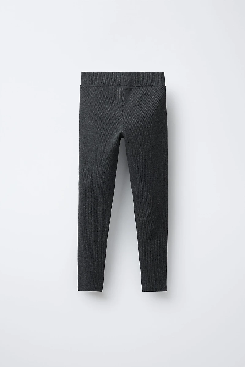 TEXT SWEATSHIRT AND RIBBED LEGGINGS SET