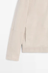 Suede leather jacket with collar