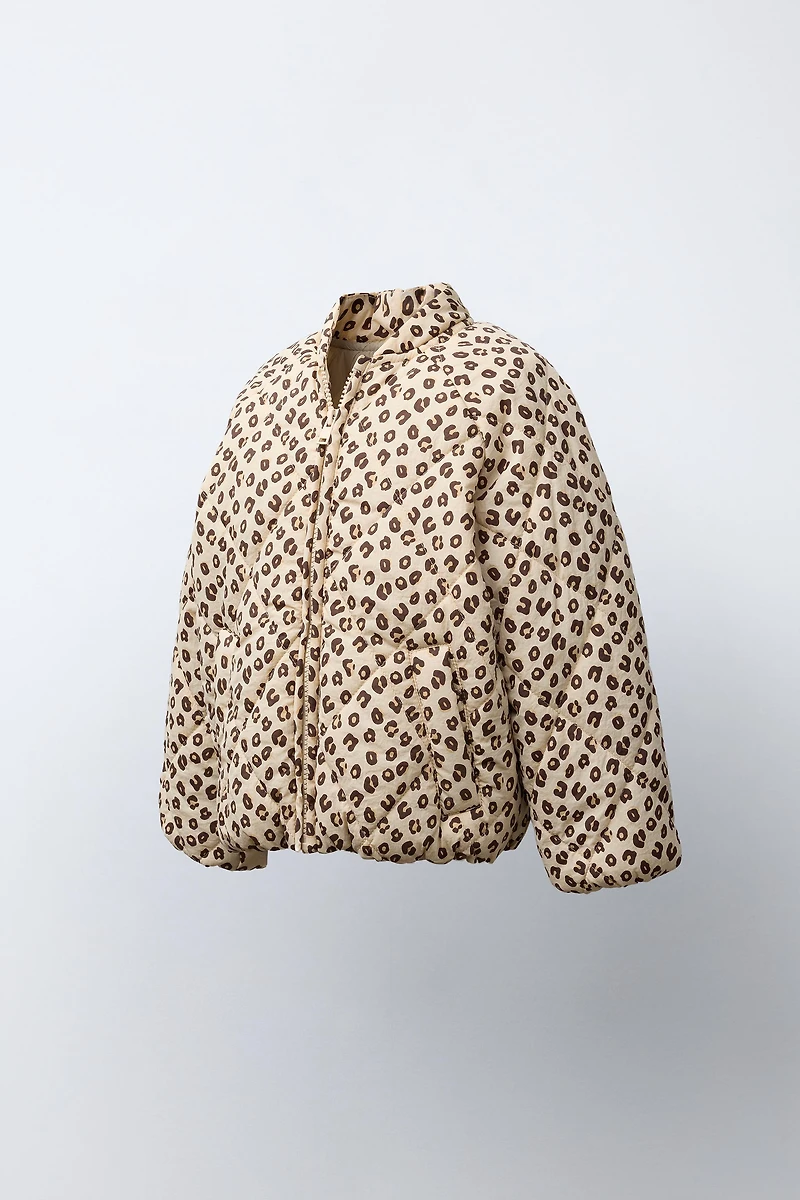 ANIMAL PRINT PUFFER JACKET