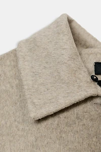 WOOL BLEND COAT WITH FAUX FUR COLLAR ZW COLLECTION