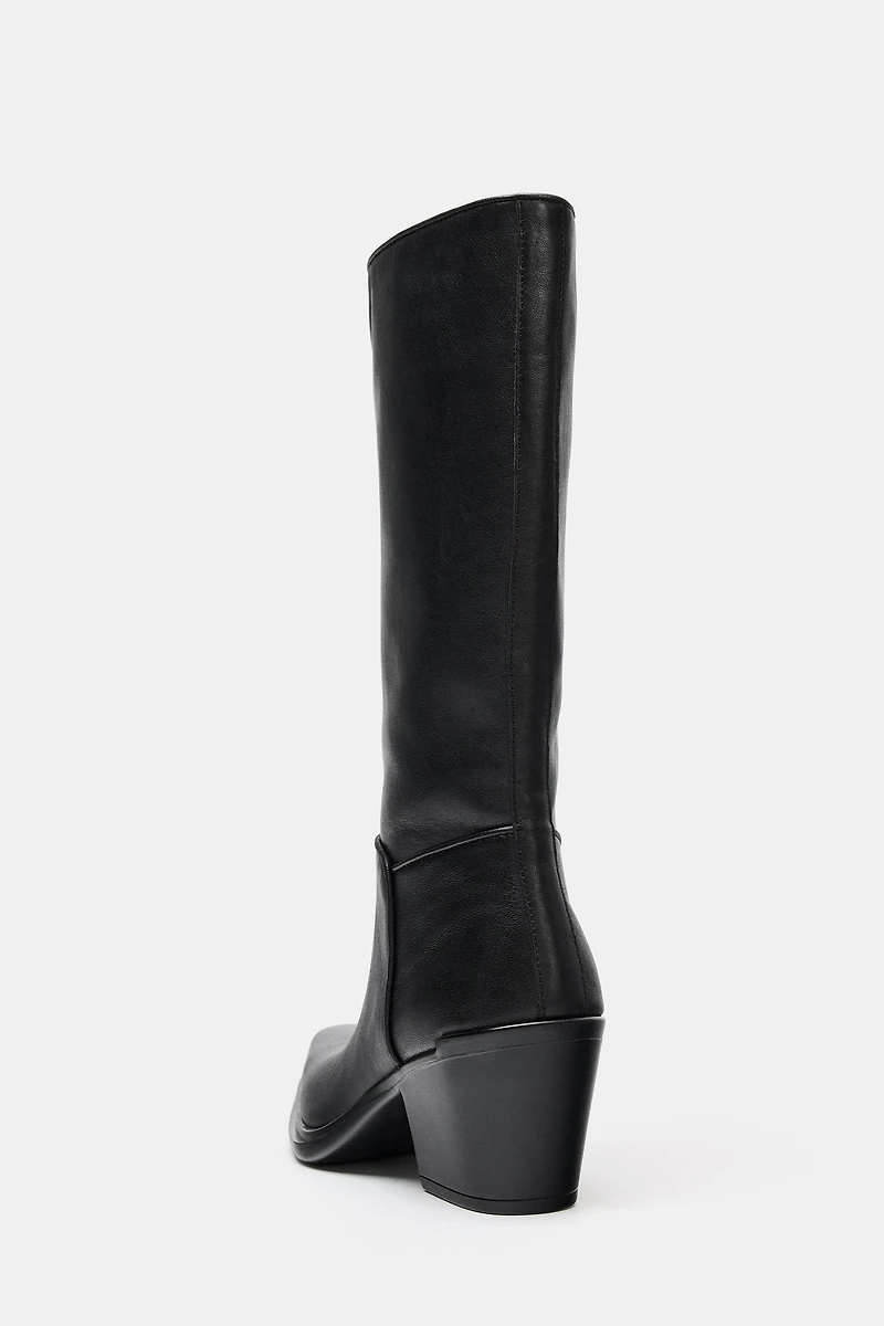 BOTTINES EN CUIR STYLE COW-BOY