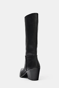 BOTTINES EN CUIR STYLE COW-BOY