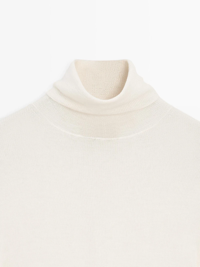 Knit 100% cashmere high neck sweater - LIMITED