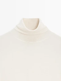 Knit 100% cashmere high neck sweater - LIMITED