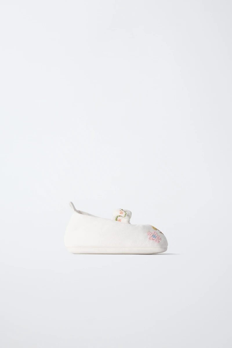 EMBROIDERED COTTON BOOTIES