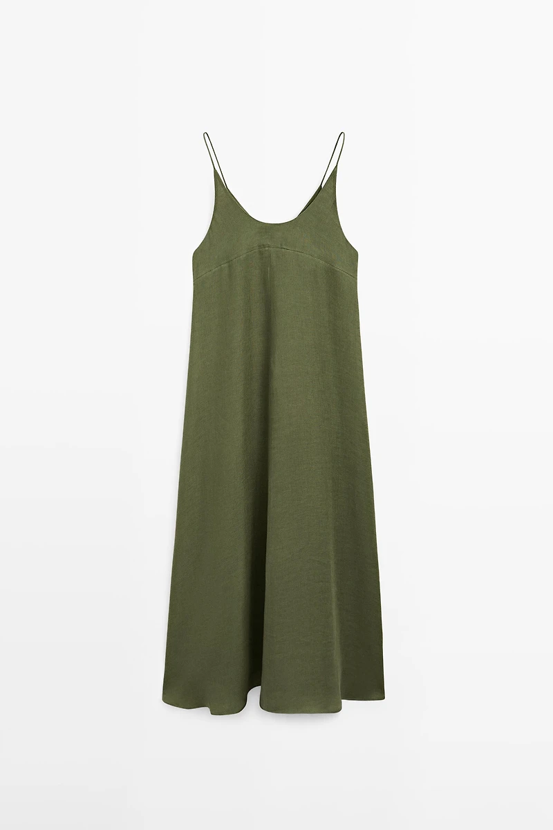 Flowing midi dress with thin straps
