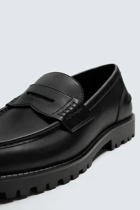 PENNY LOAFERS WITH TRACK SOLE