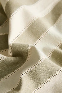 STRIPED NAPKINS WITH LACE TRIM (PACK OF 2)