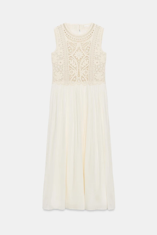 Zara ZW COLLECTION EMBROIDERED COMBINATION DRESS