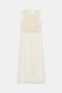ZW COLLECTION EMBROIDERED MIDI DRESS