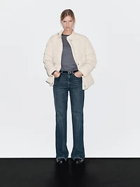 Puffer jacket with stand collar