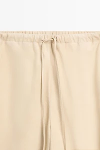 Suede leather sarouel trousers