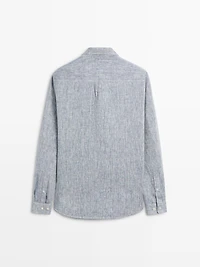 Regular fit linen shirt with pocket