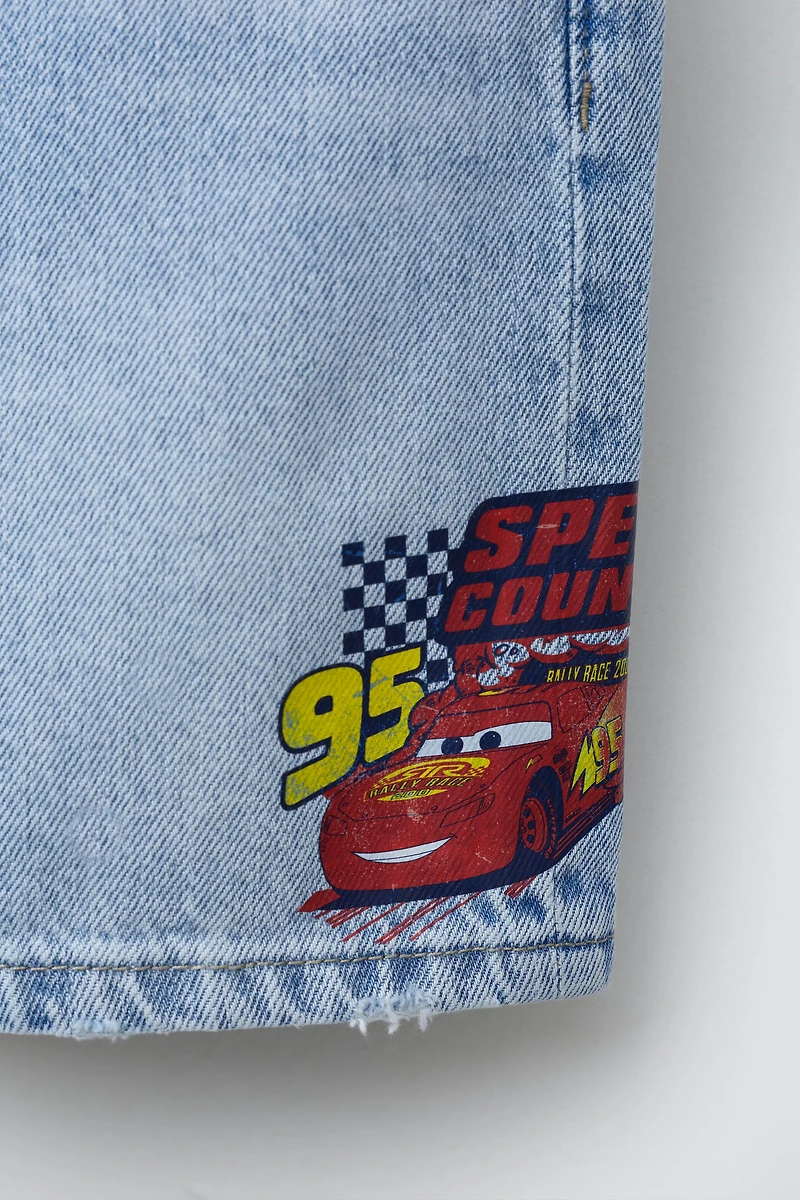 CARS LIGHTNING MCQUEEN © DISNEY PATCH DENIM SHORTS