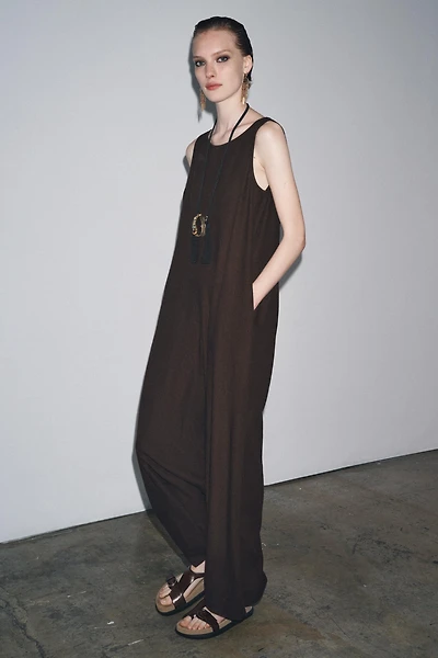 ZW COLLECTION LINEN LONG JUMPSUIT