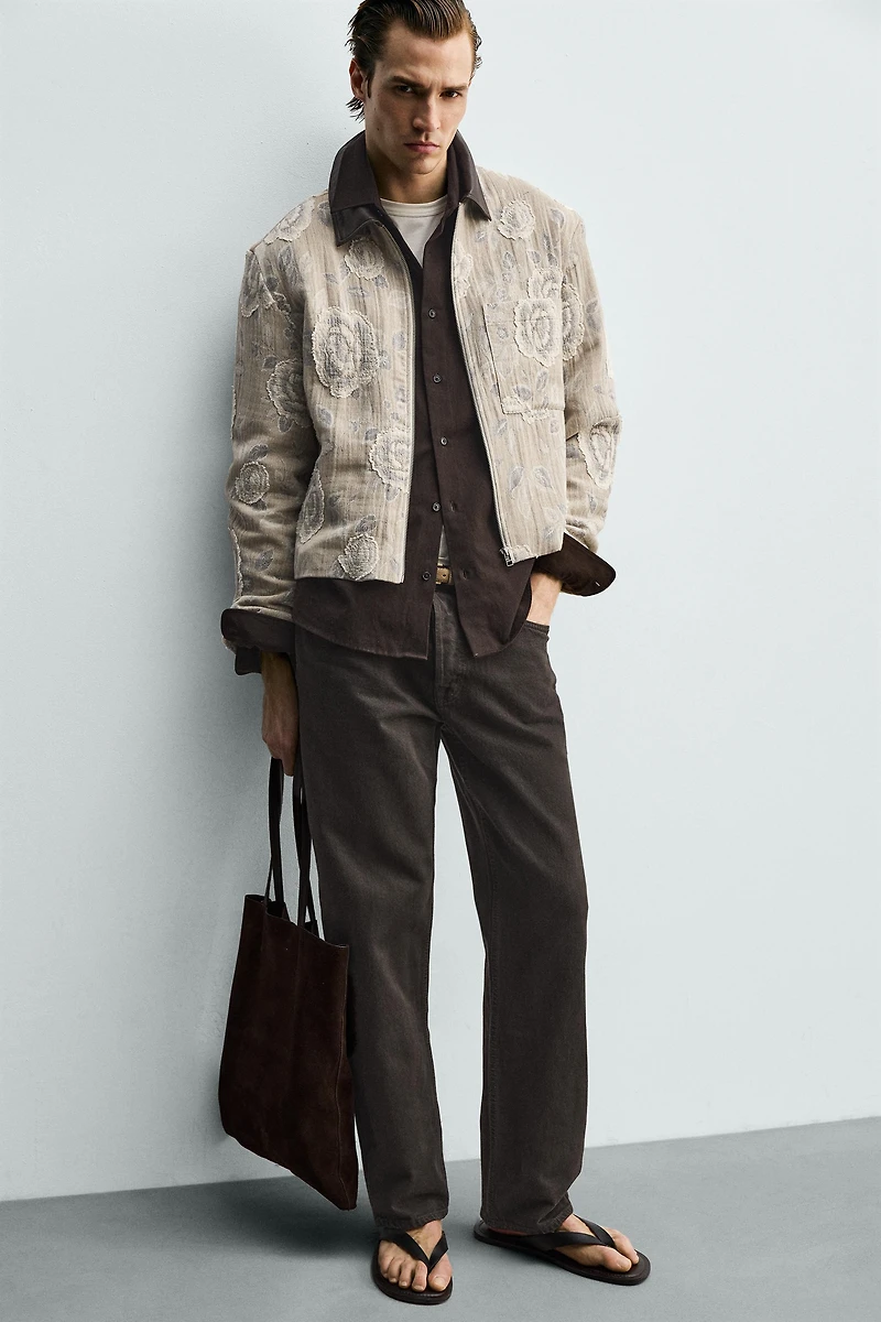 IRREGULAR FLORAL JACQUARD JACKET