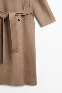 Long wool blend trench coat