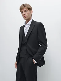 Notch lapel suit blazer
