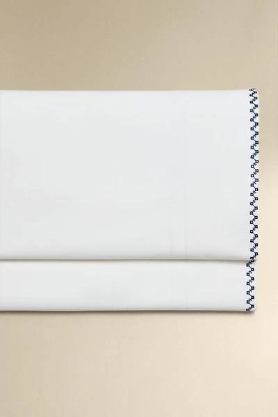 GEOMETRIC EMBROIDERED FLAT SHEET
